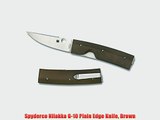 Spyderco Nilakka G-10 Plain Edge Knife Brown