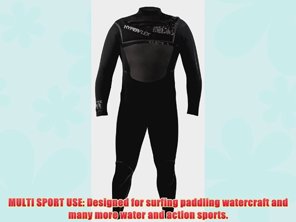 Hyperflex Wetsuits Men's 4.3-mm Amp-3 Front Zip Fullsuit (Blue Medium) - Surfing Windsurfing