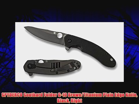 SPYDERCO Southard Folder G-10 Brown/Titanium Plain Edge Knife Black Right