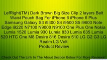 LefRight(TM) Dark Brown Big Size Clip 2 layers Belt Waist Pouch Bag For iPhone 6 iPhone 6 Plus Samsung Galaxy S3 i9300 S4 i9500 S5 i9600 Note Edge i9220 N7100 N9000 N9100 One Plus One Nokia Lumia 1520 Lumia 930 Lumia 830 Lumia 635 Lumia 520 HTC One M8 Des