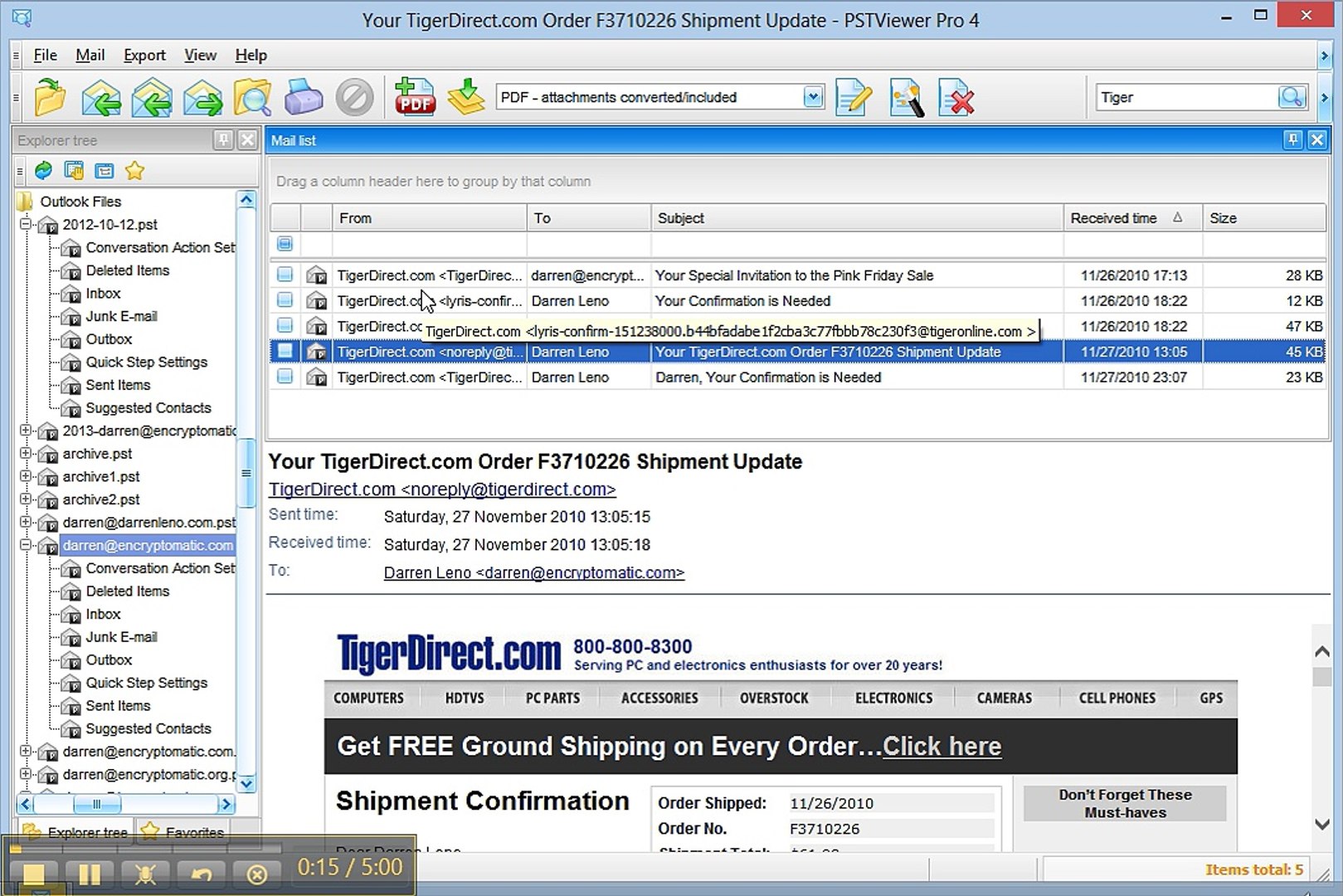 ⁣Search Outlook .Pst Files