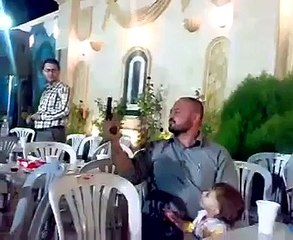 Baby firing Gun Wedding