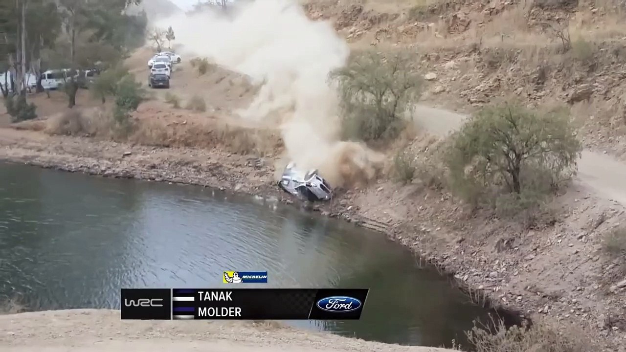 WRC Mexico 2015 Day 2 Tanak Big Crashes into Lake