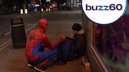 Man Dressing as Spiderman and Feeding the Homeless