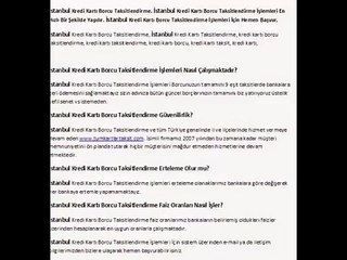 istanbul Kredi Kartı Borcu Taksitlendirme