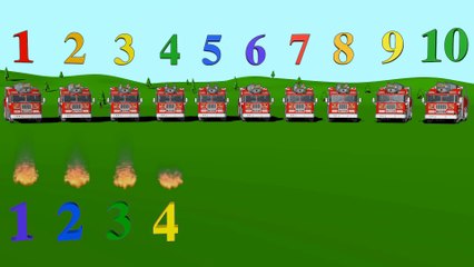 Number Counting Firetrucks - Learning for Kids