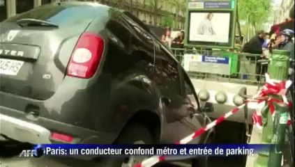 Paris: Un conducteur confond Métro et une entrée de Parking