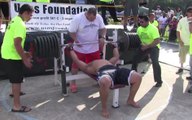 Man tries to bench press 725 lbs when he can't do 405 lbs by himself