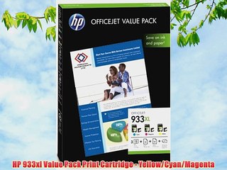 HP 933xl Value Pack Print Cartridge - Yellow/Cyan/Magenta