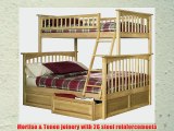 Atlantic Furniture Columbia Twin Over Full Bunk Bed Natural Maple with Raised Panel Bed Drawers
