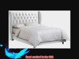 Skyline Furniture Waveland Wingback Full Bed Upholstered in Velvet White