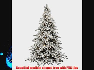 Vickerman Utica Flocked Pre-lit LED Christmas Tree Warm White Plastic 14 ft.