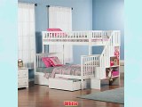 Atlantic Furniture Woodland Staircase Bunkbed Twin over Twin w/ 2 Flat Panel Bed Drawers in