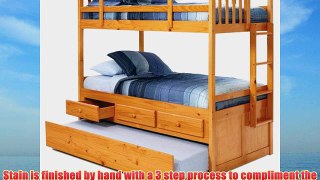 Chelsea Home Furniture Twin Over Twin Bunk with Trundle and Storage Drawers Honey