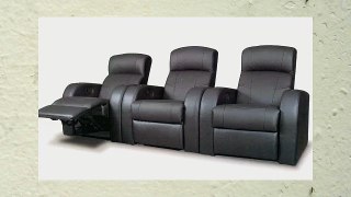 COASTER 600001 Cyrus Theater Seating In Black Top Grain Leather