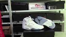 authentic air jordan 5 white metalic silver GS