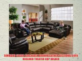 SIMMONS 50660 BLACKJACK BROWN LEATHER SECTIONAL SOFA RECLINER THEATER CUP HOLDER