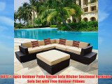 OUTT? 6pcs Outdoor Patio Rattan Sofa Wicker Sectional Furniture Sofa Set with Free Outdoor