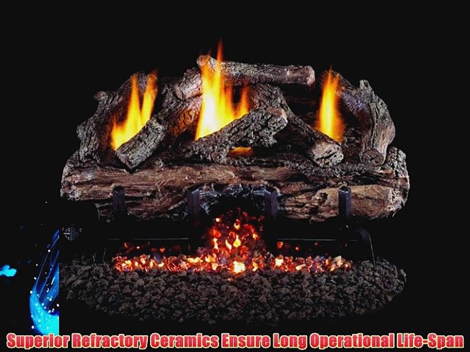 Peterson Real Fyre 24-inch Charred Aged Split Oak Log Set With Vent-free Natural Gas Ansi Certified