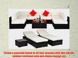 Outsunny Deluxe Outdoor Patio PE Rattan Wicker 10 pc Sofa Sectional / Chaise Lounge Furniture