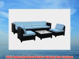 Exacme 7 pcs Luxury Wicker Patio Sectional Indoor Outdoor Sofa Furniture set Light Blue