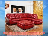 Roundhill Furniture Addiya 3-Piece Bonded Leather Sectional Sofa with Chaise and Ottoman Set