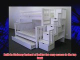 Bedz King Twin Over Full Stairway Bunk Bed with Twin Trundle White