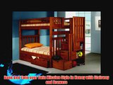Bunk Bed Twin over Twin Mission Style in Honey with Stairway and Drawers