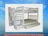 Stairway Bunk Bed Full over Full in White with 4 Drawers Built in to the Steps and a Twin Trundle