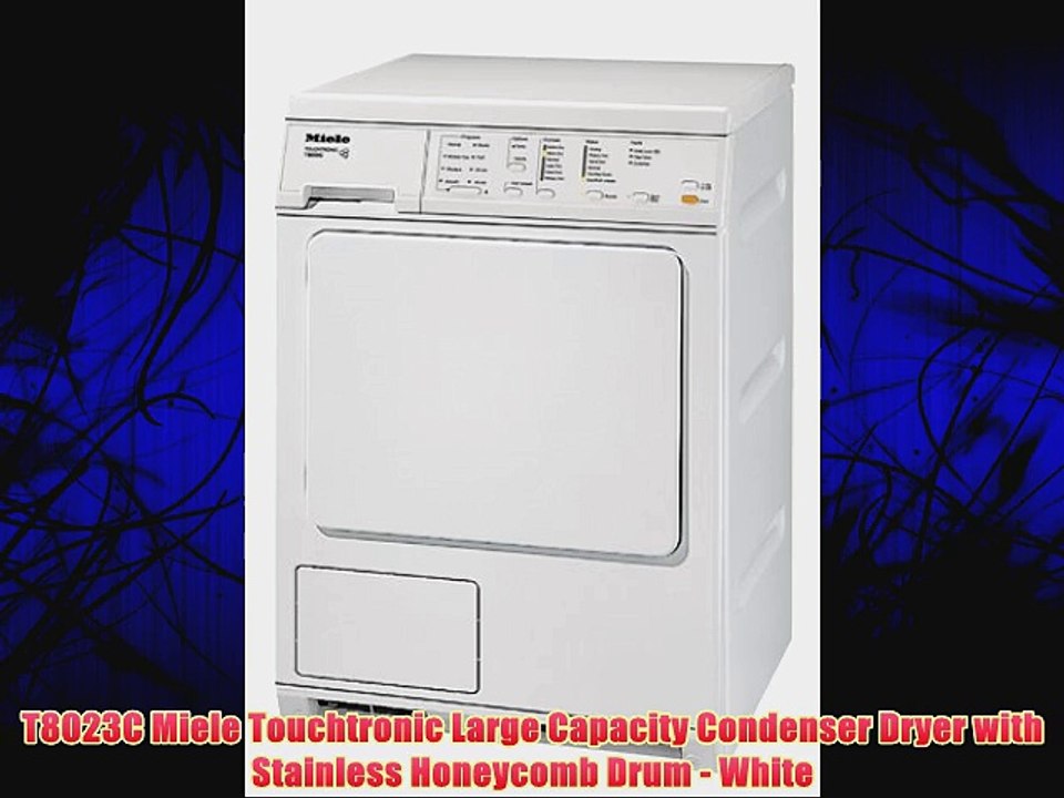 T8023C Miele Touchtronic Large Capacity Condenser Dryer with Stainless Honeycomb Drum - White