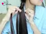 ladder braid ponytail hairstyle for medium long hair tutorial