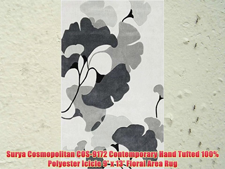 Surya Cosmopolitan COS-9172 Contemporary Hand Tufted 100% Polyester Icicle 9' x 13' Floral