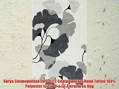 Surya Cosmopolitan COS-9172 Contemporary Hand Tufted 100% Polyester Icicle 9' x 13' Floral