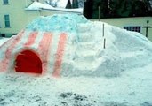 Time Lapse Shows Couple Building Patriotic Igloo Fit for Two
