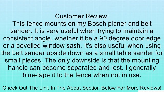 Bosch 2607001077 Bevel Fence for 3272/A, 3296, 3365, 1594 Planers Review