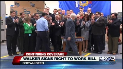 Gov. Walker signs right-to-work bill