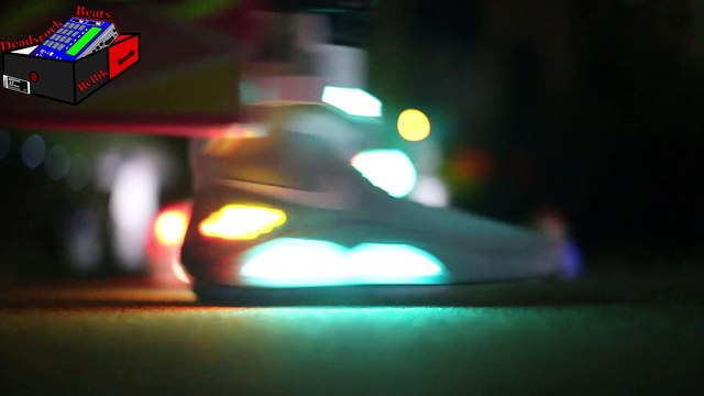 Nike Air Mags Night Time Lights On Feet