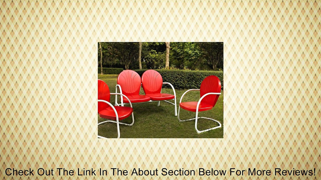 Griffith 3 Piece Metal Outdoor Conversation Seating Set - Loveseat & 2 Chairs in White Finish Review