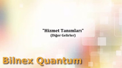 Bilnex Muhasebe Programı Hizmet Kartları Tanımlama