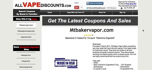 Weekly Updated Mt Baker Vapor Coupon Code