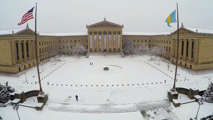 Snowfall Creates Beautiful Scene Outside Philadelphia Art Museum