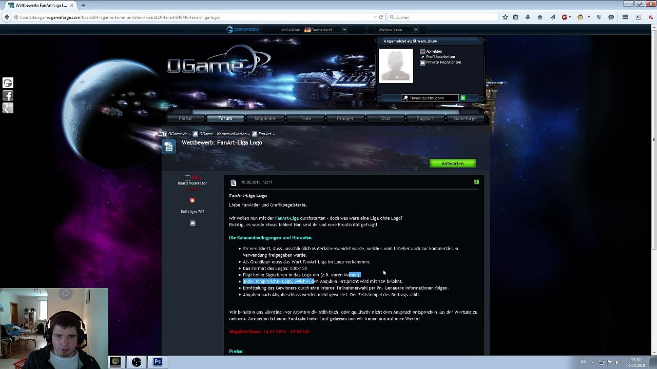 OGame.de-FanArt Stream #6 - Photoshop