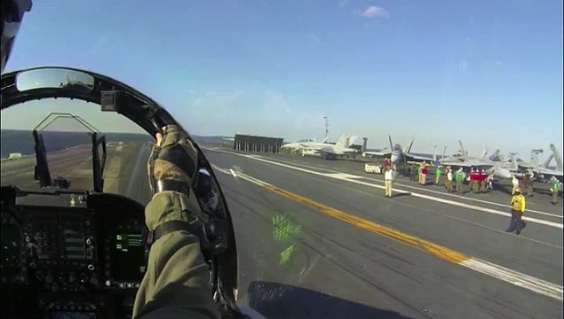 F-18 Super-hornet vidéo de catapultage sur porte avion