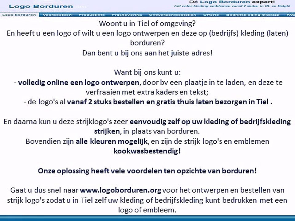 Tiel logo borduren op kleding