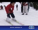 Skiing at snow-capped Malam Jabba Valley in Swat on Samaa tv
