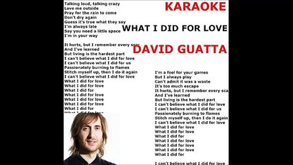 David Guetta What I Did For Love - karaoke