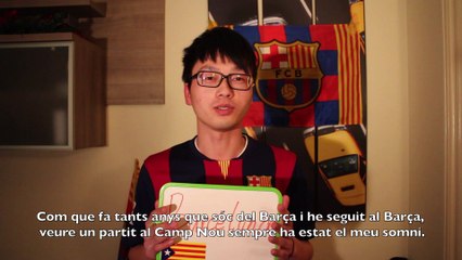Un xinès creua Àsia i Europa en autoestop per arribar al Camp Nou