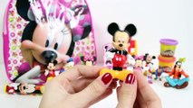Minnie Mouse Surprise Backpack Disney Toys Mickey Mouse Surprise Eggs Play Dough Toy Videos