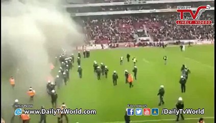 Huge Fire in Stadium During Football Match