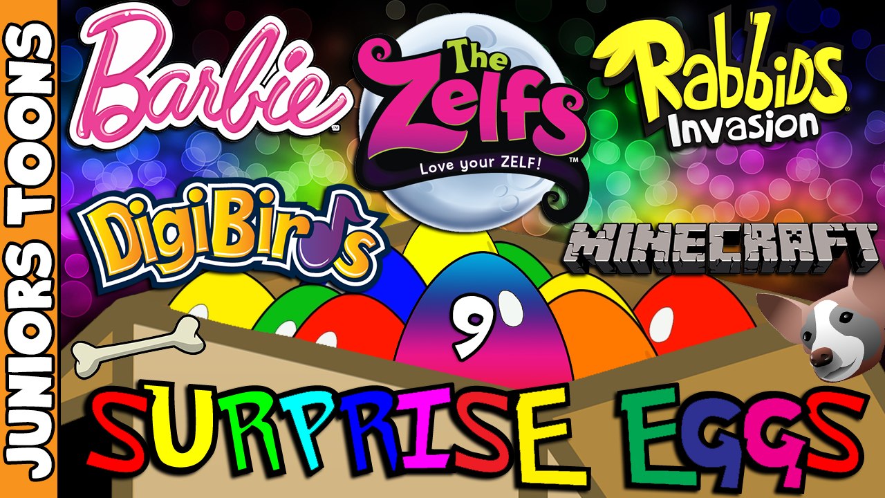 Opening Cartoon Surprise Eggs #9 | Barbie, Rabbids, The Zelfs, DigiBirds, Minecraft